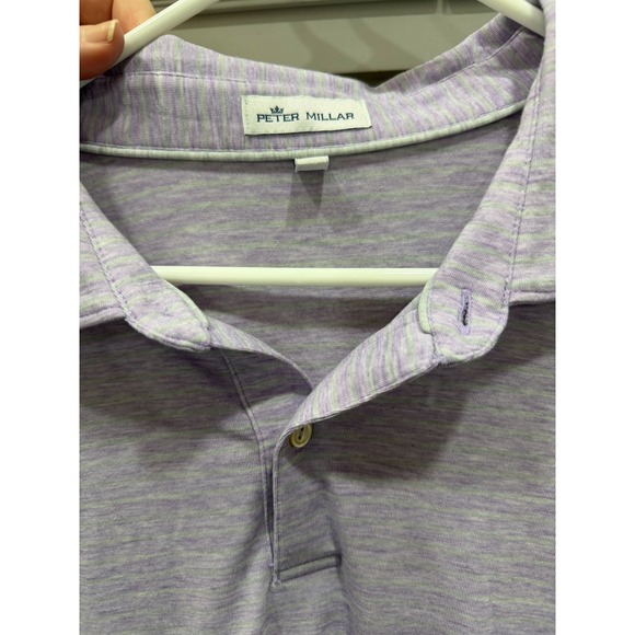 Peter Millar Other - Peter Millar‎ Mens XXL Polo Shirt Lavender Green Space Dye Stripe Short Sleeve